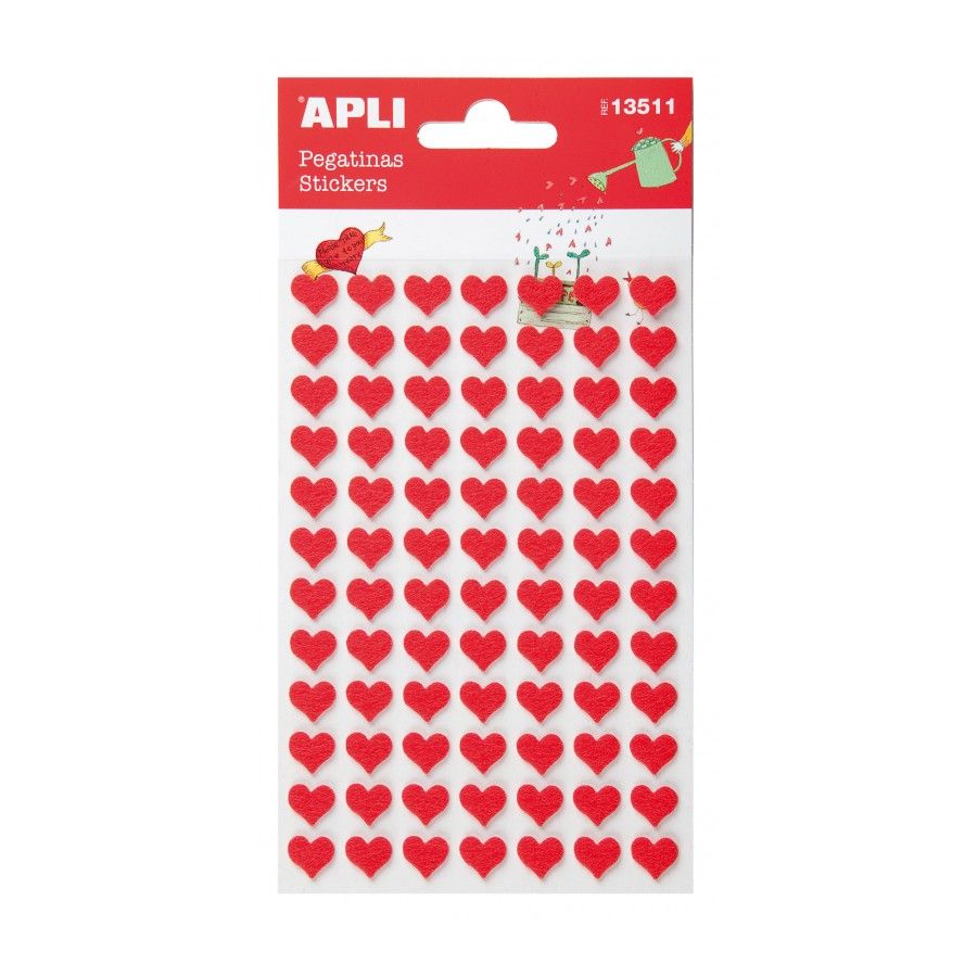 B.Stickers Felt Red Hearts 2S