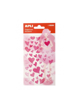 B.Stickers Hearts Pink Glitter 1S
