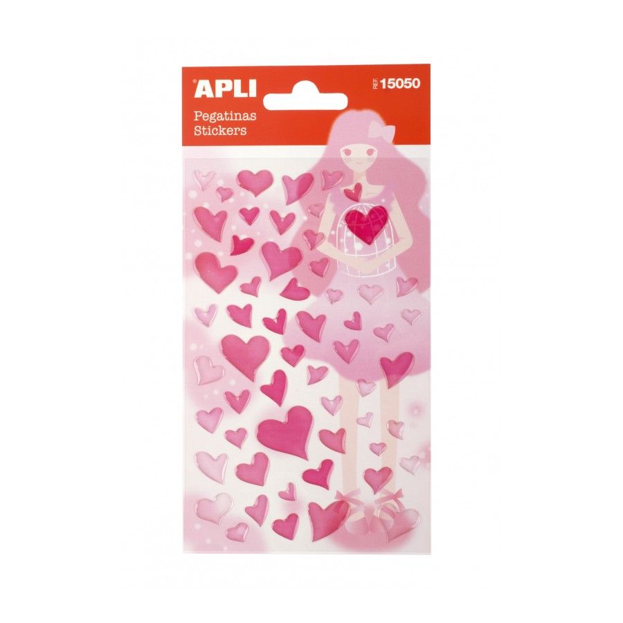 B.Stickers Hearts Pink Glitter 1S