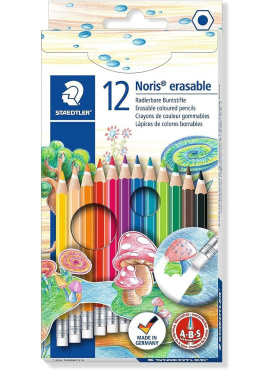 NORIS дрвени боици 12 нијанси со гума на секоја боичка 144 50 NC12