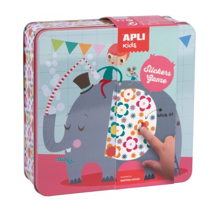 Tin Box Stickers Game Elephant
