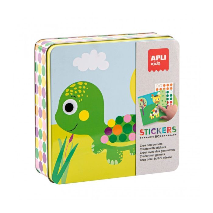 Tin Box Stickers Game Preschool Animals