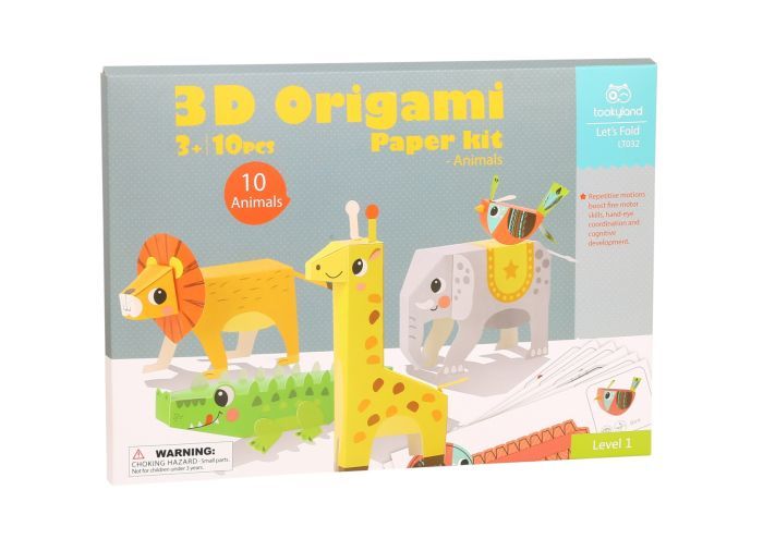 Lets Fold-3D Origami Paper Kit-The Animals