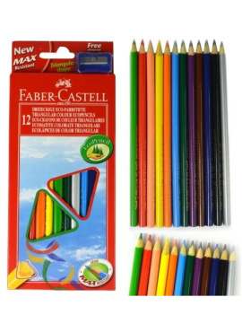 Боици Дрвени Со острилкаСет 1/12Faber Castell Bicolor Colour Pencils