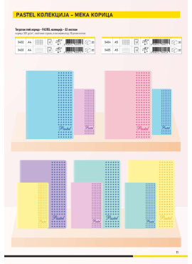 Тетратка пастел колекција  A5 52L Коцки