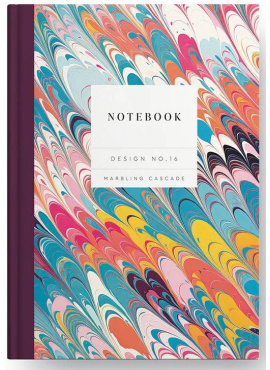 Design No.16 Marbling Cascade Hardback Notebook (10588)