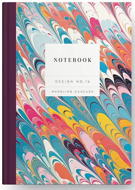 Design No.16 Marbling Cascade Hardback Notebook (10588)