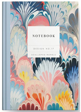 Design No.17 Scalloped Marble Hardback Notebook (10589)