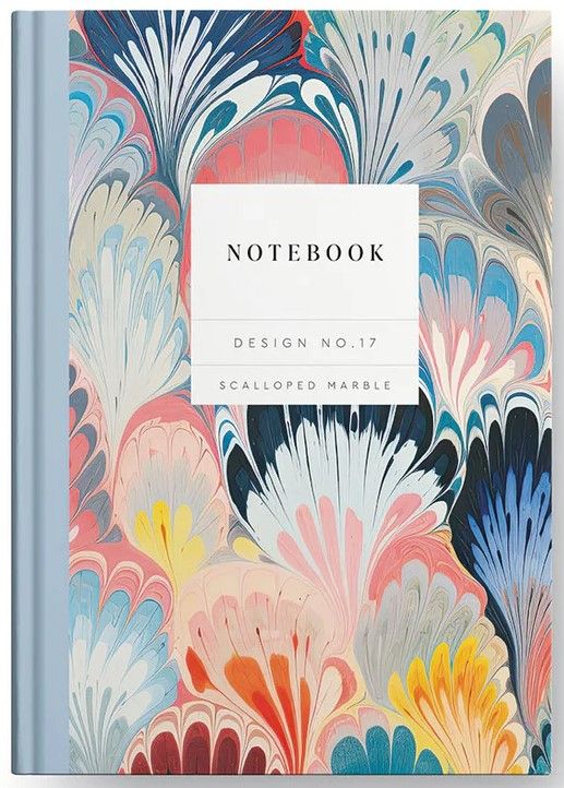 Design No.17 Scalloped Marble Hardback Notebook (10589)