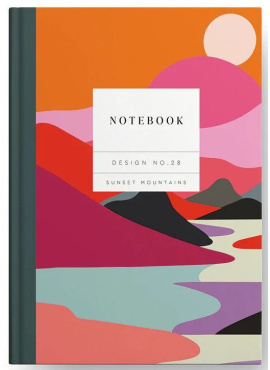 Design No.28 Sunset Mountains Hardback Notebook (10600)