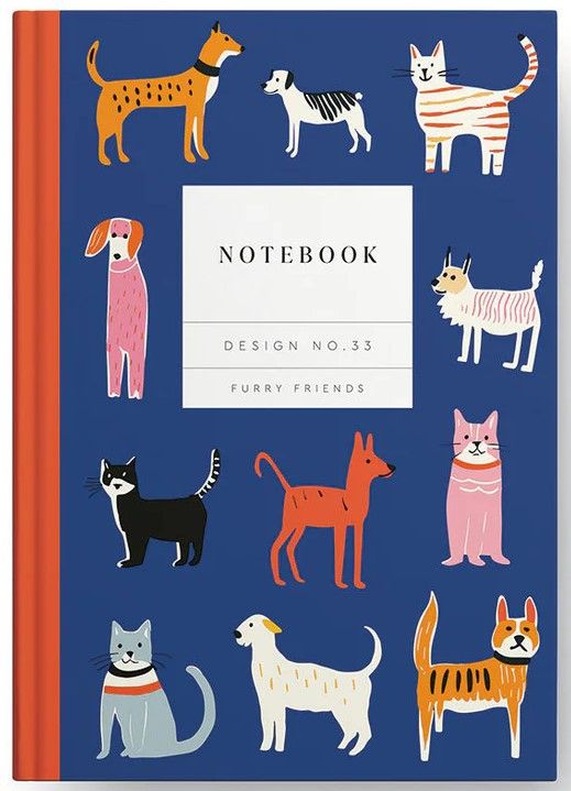Design No.33 Furry Friends Hardback Notebook (10605)