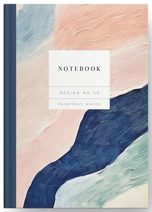 Design No.40 Painterly Waves Hardback Notebook (11435)