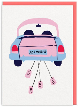 Car and Cans Just Married Card (9810)