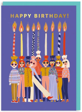 Happy Birthday Candle Ladies Greeting Card (7302)