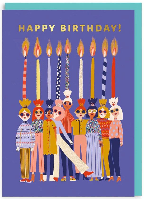 Happy Birthday Candle Ladies Greeting Card (7302)