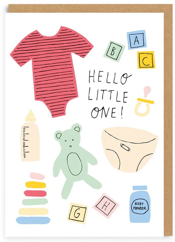 Hello Little One Icons Newborn Greeting Card (7386)