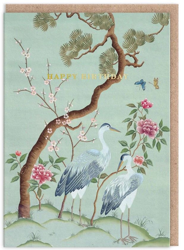 Heron Landscape Birthday Card (9899)