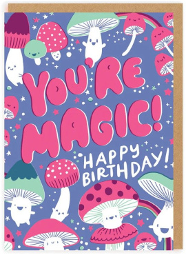 Magic Mushroom Birthday Greeting Card (7376)