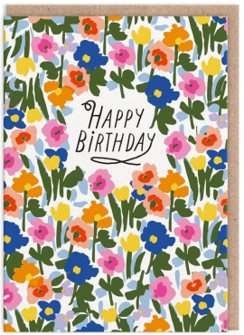 Meadow Flowers Happy Birthday Card (11148)