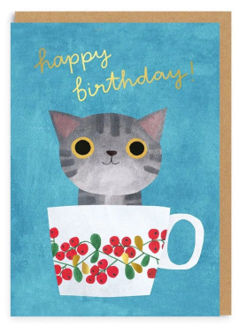 Teacup Kitten Birthday Card (7297)