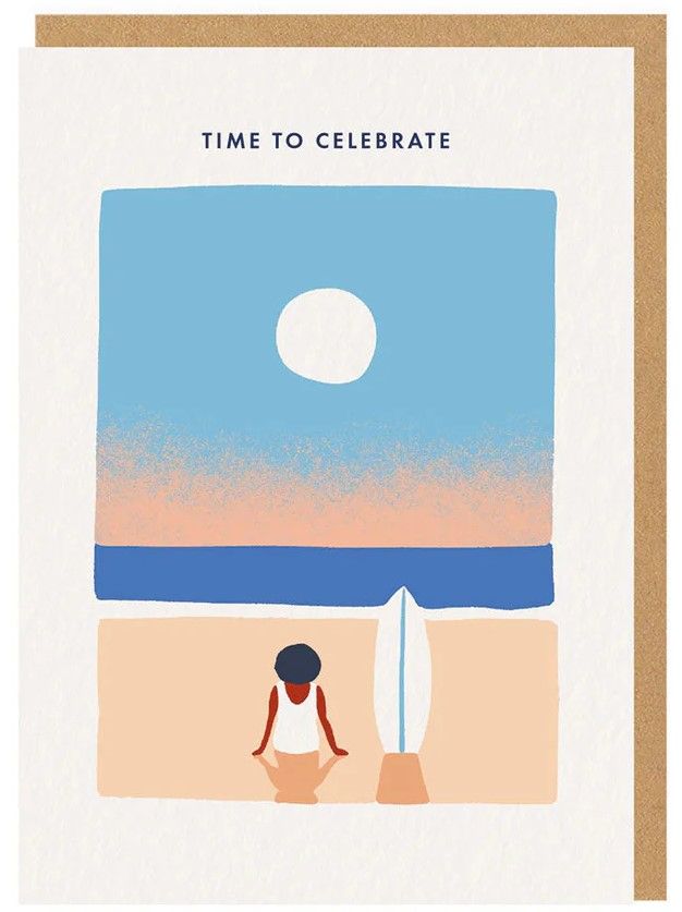 Time To Celebrate Surfer Greeting Card (9427)